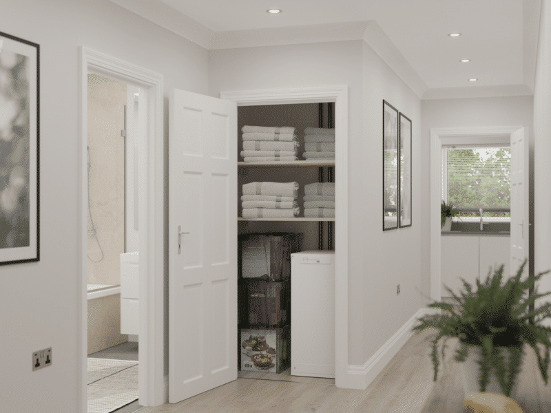 Hall cupboard with Thermino and towels e1701695661887