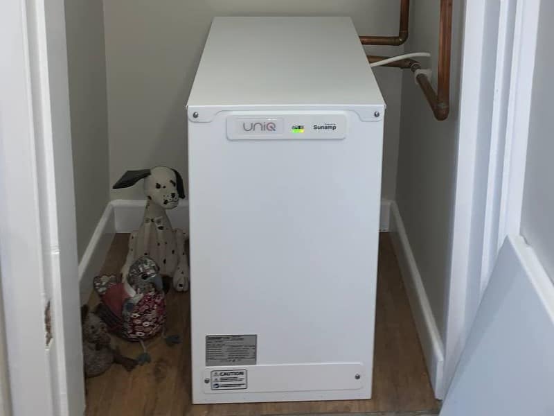 Sunamp Thermino in a cupboard